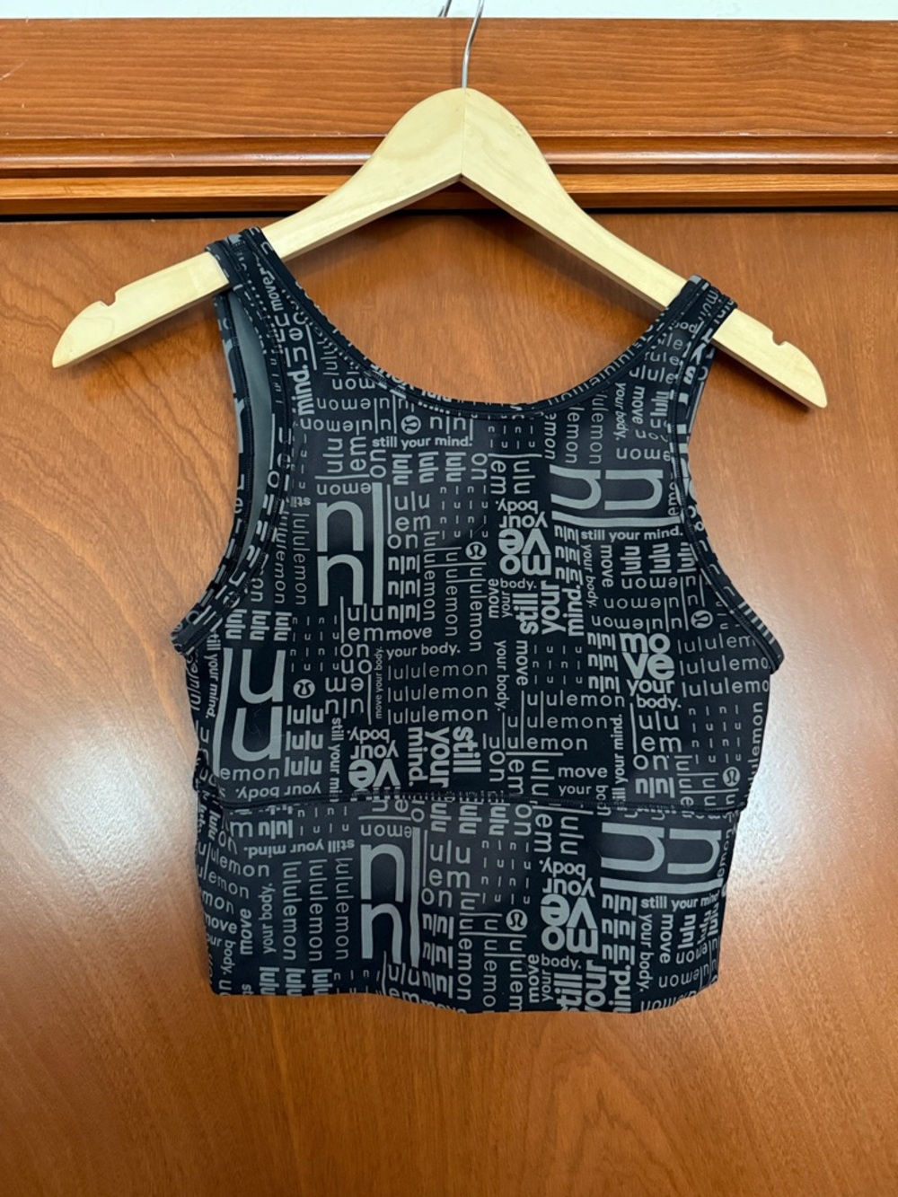 lululemon athletica Black and Gray Logo Print Tank Top
